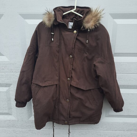 Bernardo Women’s Large Hooded Puffer Jacket Winter Coat Quilted Raccoon Fur Trim - Picture 9 of 9